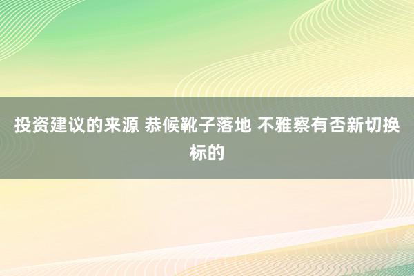 投资建议的来源 恭候靴子落地 不雅察有否新切换标的