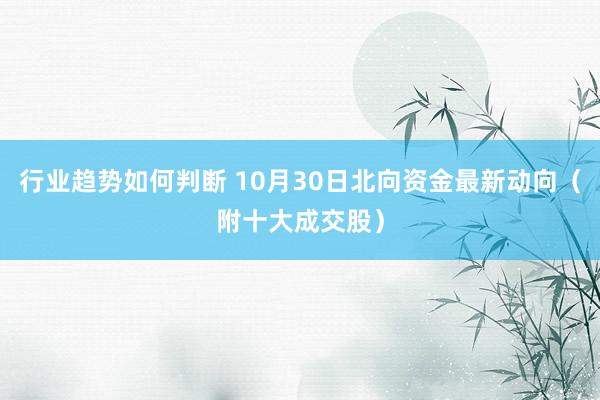 行业趋势如何判断 10月30日北向资金最新动向（附十大成交股）