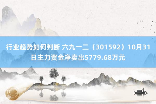 行业趋势如何判断 六九一二（301592）10月31日主力资金净卖出5779.68万元