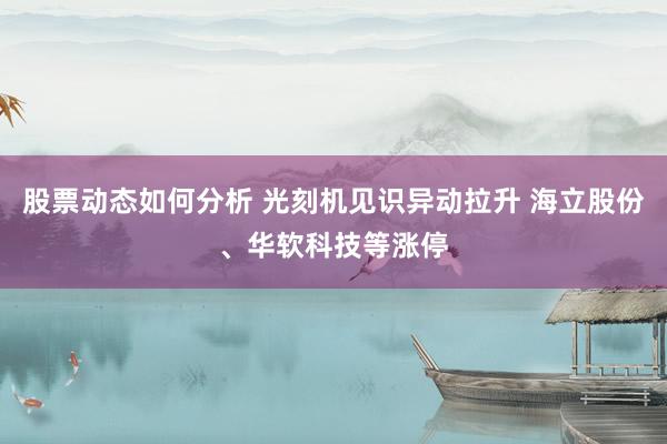 股票动态如何分析 光刻机见识异动拉升 海立股份、华软科技等涨停