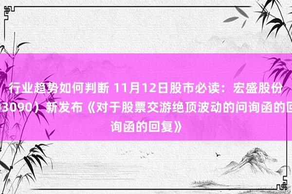 行业趋势如何判断 11月12日股市必读：宏盛股份（603090）新发布《对于股票交游绝顶波动的问询函的回复》