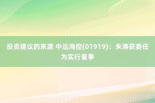 投资建议的来源 中远海控(01919)：朱涛获委任为实行董事