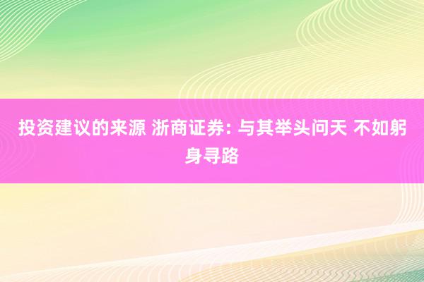 投资建议的来源 浙商证券: 与其举头问天 不如躬身寻路