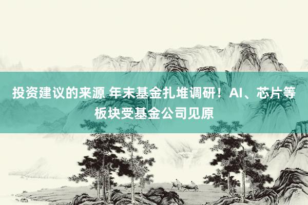 投资建议的来源 年末基金扎堆调研！AI、芯片等板块受基金公司见原