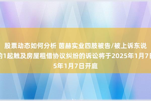 股票动态如何分析 茵赫实业四肢被告/被上诉东说念主的1起触及房屋租借协议纠纷的诉讼将于2025年1月7日开庭