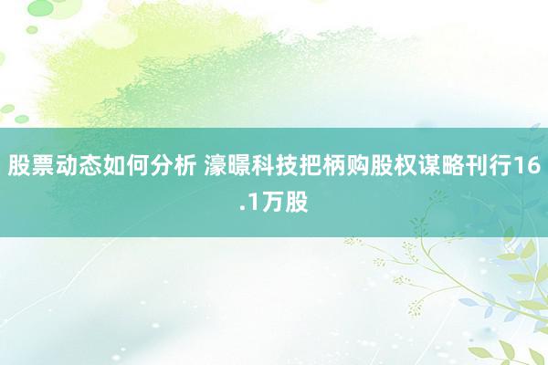 股票动态如何分析 濠暻科技把柄购股权谋略刊行16.1万股