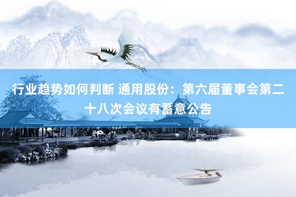 行业趋势如何判断 通用股份：第六届董事会第二十八次会议有蓄意公告