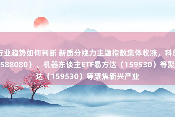 行业趋势如何判断 新质分娩力主题指数集体收涨，科创板50ETF（588080）、机器东谈主ETF易方达（159530）等聚焦新兴产业