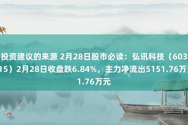 投资建议的来源 2月28日股市必读：弘讯科技（603015）2月28日收盘跌6.84%，主力净流出5151.76万元