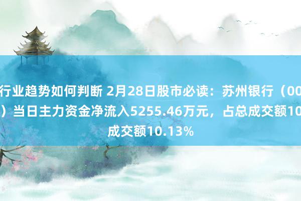 行业趋势如何判断 2月28日股市必读：苏州银行（002966）当日主力资金净流入5255.46万元，占总成交额10.13%